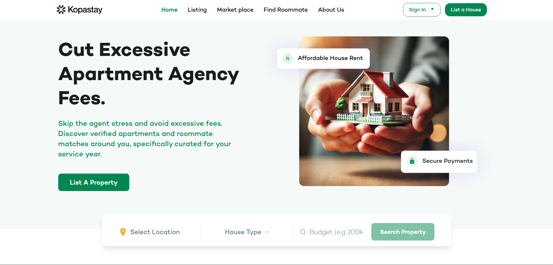 KopaStay Housing Marketplace